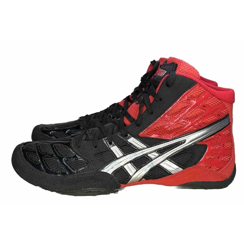 Asics Men Shoe Split Second 9 Sz 13 M Athletic Wrestling Black Red